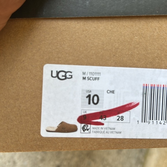 UGG Scuff Mens Slippers Size 10 & 11 Chestnut Nwt - Picture 10 of 10